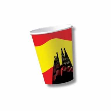 10x stuks spanje/spaanse vlag thema bekers