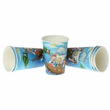 6x stuks party bekers piraten thema feestje 250 ml