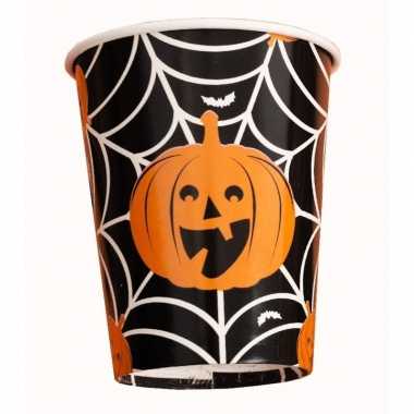 Halloween - 10x halloween pompoen bekers