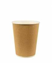 25x duurzame kartonnen koffiebekers drinkbekers 200ml bruin